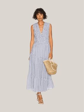 Free People V-Neck Tiered Maxi Dress